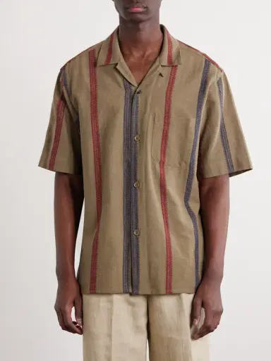 Kardo Ronen Camp-Collar Striped Jacquard-Knit Cotton Shirt - Men | Thumbnail 3 Kardo Ronen Camp-Collar Striped Jacquard-Knit Cotton Shirt - Men | Thumbnail 3