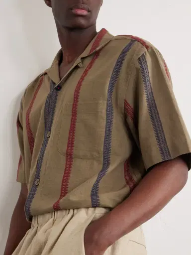 Kardo Ronen Camp-Collar Striped Jacquard-Knit Cotton Shirt - Men | Thumbnail 5 Kardo Ronen Camp-Collar Striped Jacquard-Knit Cotton Shirt - Men | Thumbnail 5