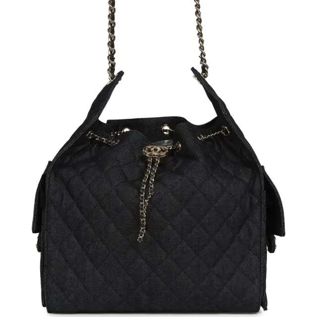 Chanel Chanel Medium 25 Hobo Bag Dark Denim Light Gold Hardware
