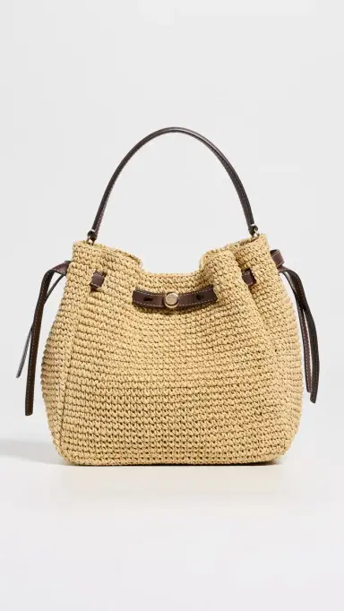 Tory Burch Romy Woven Bucket Bag Natural One Size | Thumbnail 2