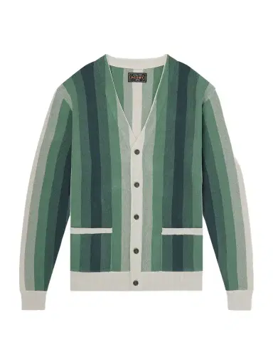 Beams Plus Striped Cotton Cardigan - Men | Thumbnail 1 Beams Plus Striped Cotton Cardigan - Men | Thumbnail 1
