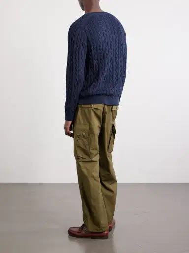 Beams Plus Cable-Knit Cotton Sweater - Men | Thumbnail 4