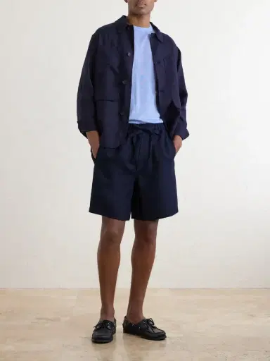 Saman Amel Straight-Leg Linen Drawstring Shorts - Men | Thumbnail 2 Saman Amel Straight-Leg Linen Drawstring Shorts - Men | Thumbnail 2
