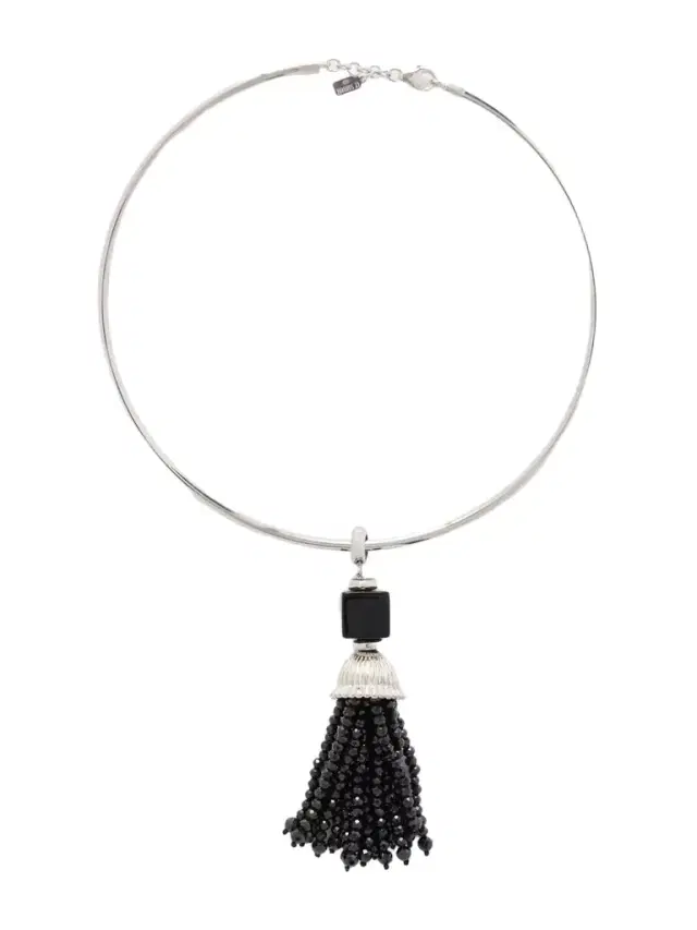 Le Sundial Nocturne Silver, Spinel And Onyx Choker