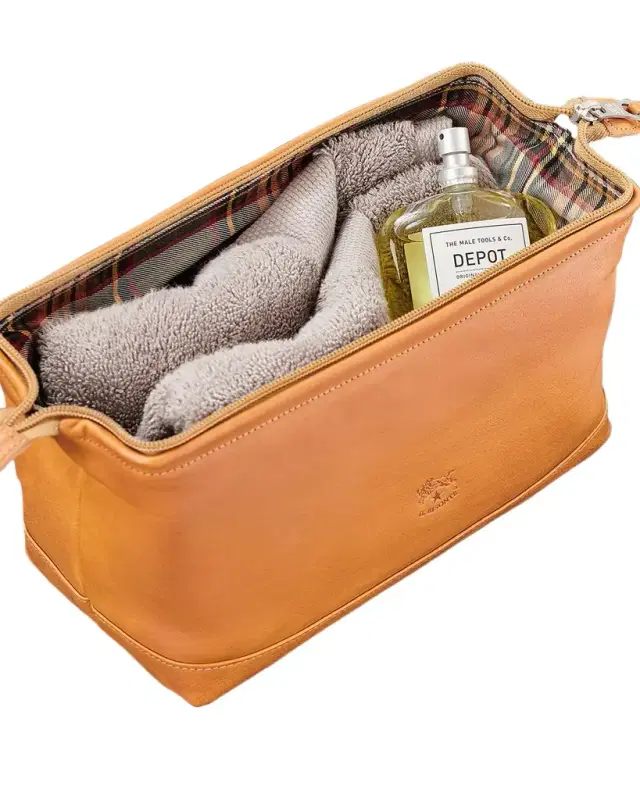 Men 's Leather Travel Toiletry Case