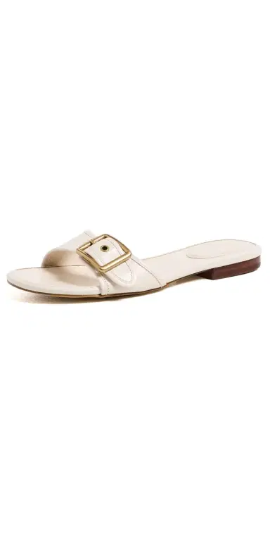 Coach Margot Leather Flat Sandals Chalk 7 | Thumbnail 1 Coach Margot Leather Flat Sandals Chalk 7 | Thumbnail 1