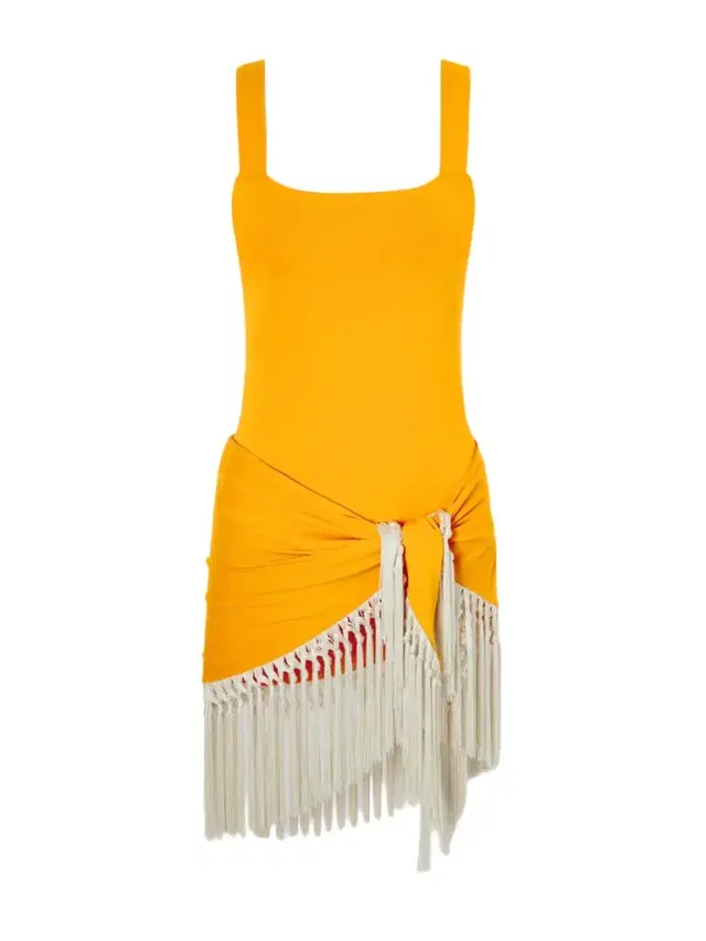 Taller Marmo Mini Lido Swimsuit And Fringed Pareo Set