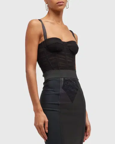 Dolce & Gabbana Ruched Crop Corset Top | Thumbnail 3