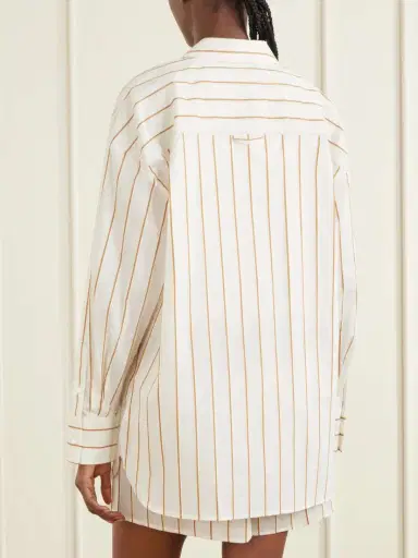 Staud Kendy Striped Cotton-blend Shirt | Thumbnail 4