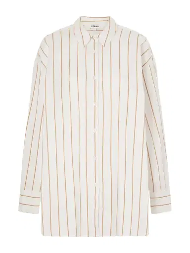 Staud Kendy Striped Cotton-blend Shirt | Thumbnail 1