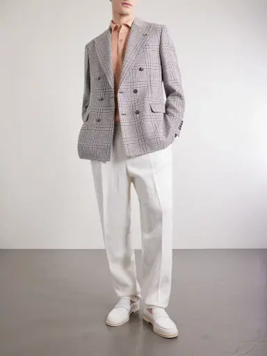 Brunello Cucinelli Straight-Leg Cotton and Linen-Blend Trousers - Men | Thumbnail 2