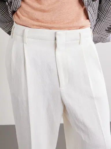 Brunello Cucinelli Straight-Leg Cotton and Linen-Blend Trousers - Men | Thumbnail 5