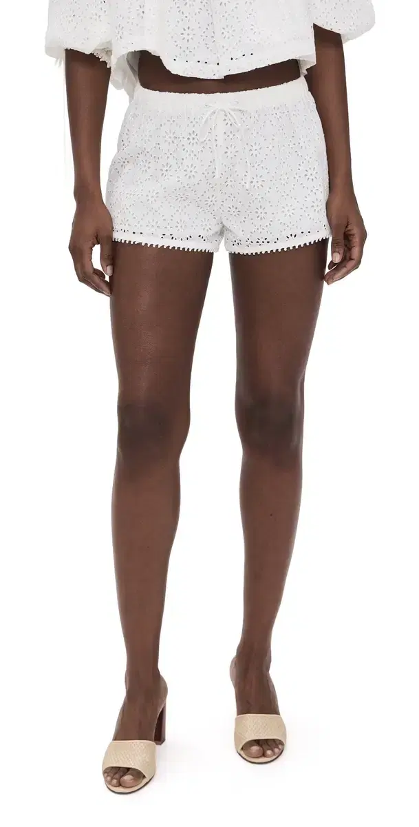 For Love & Lemons Willa Eyelet horts White
