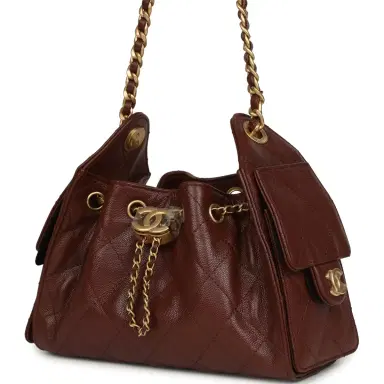 Chanel Chanel Mini 25 Hobo Bag Brown Caviar Antique Gold Hardware | Thumbnail 5 Chanel Chanel Mini 25 Hobo Bag Brown Caviar Antique Gold Hardware | Thumbnail 5