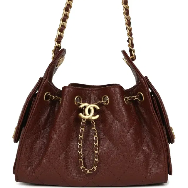 Chanel Chanel Mini 25 Hobo Bag Brown Caviar Antique Gold Hardware