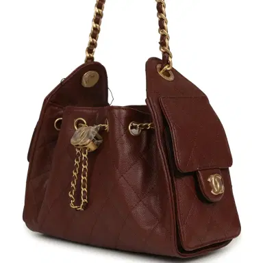 Chanel Chanel Mini 25 Hobo Bag Brown Caviar Antique Gold Hardware | Thumbnail 5 Chanel Chanel Mini 25 Hobo Bag Brown Caviar Antique Gold Hardware | Thumbnail 5