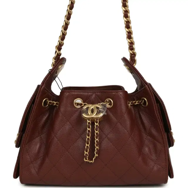 Chanel Chanel Mini 25 Hobo Bag Brown Caviar Antique Gold Hardware
