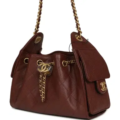 Chanel Chanel Mini 25 Hobo Bag Brown Caviar Antique Gold Hardware | Thumbnail 5 Chanel Chanel Mini 25 Hobo Bag Brown Caviar Antique Gold Hardware | Thumbnail 5
