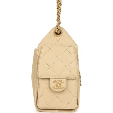 Chanel Chanel Mini 25 Hobo Bag Light Beige Caviar Antique Gold Hardware | Thumbnail 3 Chanel Chanel Mini 25 Hobo Bag Light Beige Caviar Antique Gold Hardware | Thumbnail 3