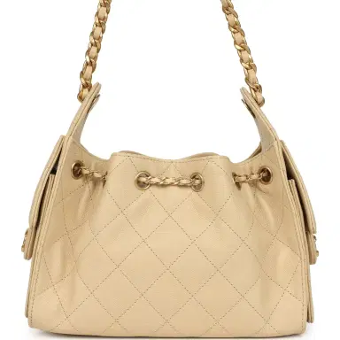 Chanel Chanel Mini 25 Hobo Bag Light Beige Caviar Antique Gold Hardware | Thumbnail 4 Chanel Chanel Mini 25 Hobo Bag Light Beige Caviar Antique Gold Hardware | Thumbnail 4