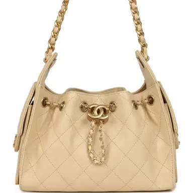 Chanel Chanel Mini 25 Hobo Bag Light Beige Caviar Antique Gold Hardware | Thumbnail 1 Chanel Chanel Mini 25 Hobo Bag Light Beige Caviar Antique Gold Hardware | Thumbnail 1
