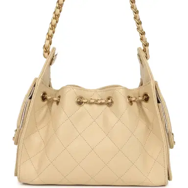 Chanel Chanel Mini 25 Hobo Bag Light Beige Caviar Antique Gold Hardware | Thumbnail 4 Chanel Chanel Mini 25 Hobo Bag Light Beige Caviar Antique Gold Hardware | Thumbnail 4