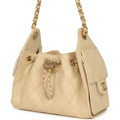 Chanel Chanel Mini 25 Hobo Bag Light Beige Caviar Antique Gold Hardware | Thumbnail 5 Chanel Chanel Mini 25 Hobo Bag Light Beige Caviar Antique Gold Hardware | Thumbnail 5
