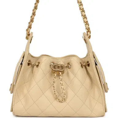 Chanel Chanel Mini 25 Hobo Bag Light Beige Caviar Antique Gold Hardware | Thumbnail 1 Chanel Chanel Mini 25 Hobo Bag Light Beige Caviar Antique Gold Hardware | Thumbnail 1