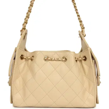 Chanel Chanel Mini 25 Hobo Bag Light Beige Caviar Antique Gold Hardware | Thumbnail 4 Chanel Chanel Mini 25 Hobo Bag Light Beige Caviar Antique Gold Hardware | Thumbnail 4