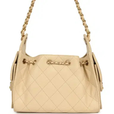 Chanel Chanel Mini 25 Hobo Bag Light Beige Caviar Antique Gold Hardware | Thumbnail 4 Chanel Chanel Mini 25 Hobo Bag Light Beige Caviar Antique Gold Hardware | Thumbnail 4