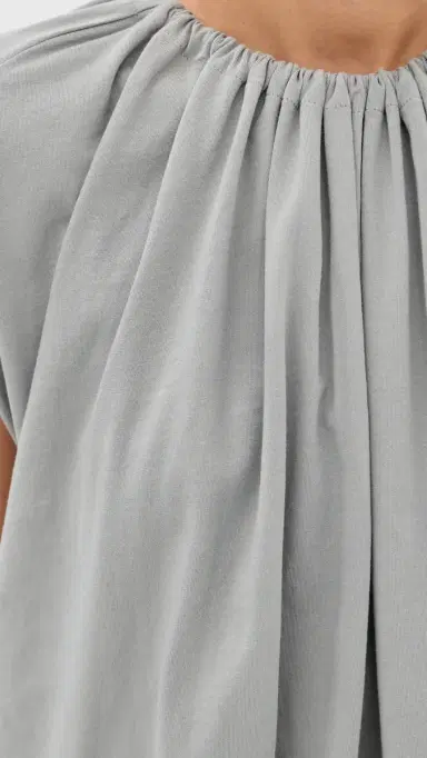 Tibi Shirred Neck Circular Tee Pumice Grey | Thumbnail 6 Tibi Shirred Neck Circular Tee Pumice Grey | Thumbnail 6