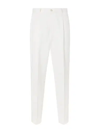 Brunello Cucinelli Straight-Leg Pleated Herringbone Cotton and Linen-Blend Trousers - Men | Thumbnail 1