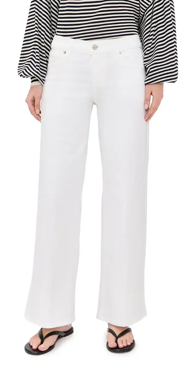 FRAME Low Rise Le Slim Palazzo Jeans White