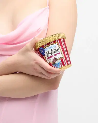 Judith Leiber Couture Judith 's Cherry on Top Ice Cream Pint Crystal Minaudiere | Thumbnail 2