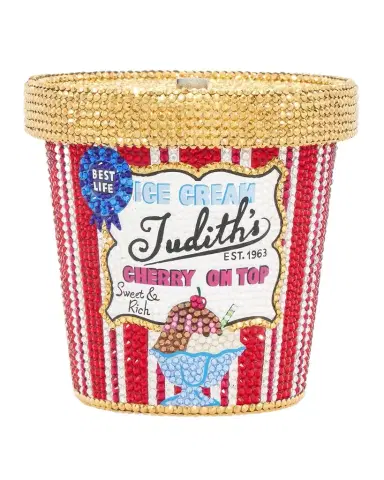 Judith Leiber Couture Judith 's Cherry on Top Ice Cream Pint Crystal Minaudiere | Thumbnail 1
