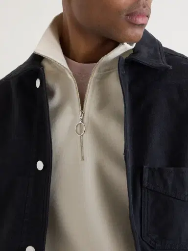 Drake's Cotton-Jersey Half-Zip Sweater - Men | Thumbnail 5