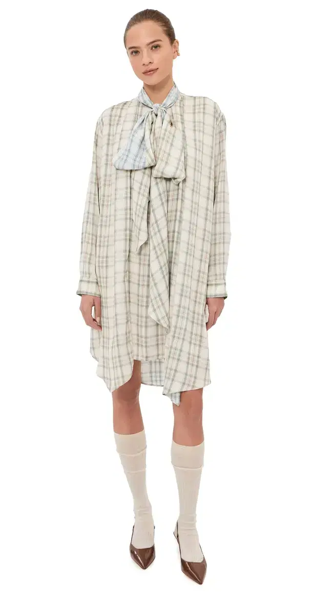 Check Tunic Dress Green/Blue