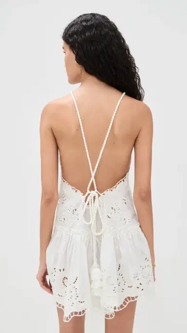 FARM Rio White Richilieu Mini Dress White | Thumbnail 3