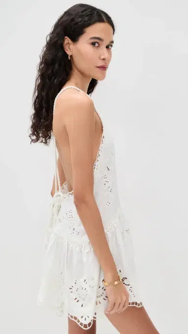 FARM Rio White Richilieu Mini Dress White | Thumbnail 4