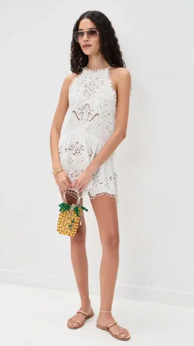 FARM Rio White Richilieu Mini Dress White | Thumbnail 5
