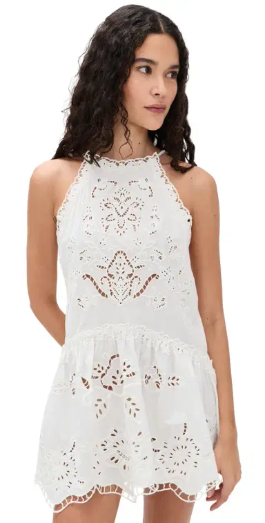 FARM Rio White Richilieu Mini Dress White | Thumbnail 1