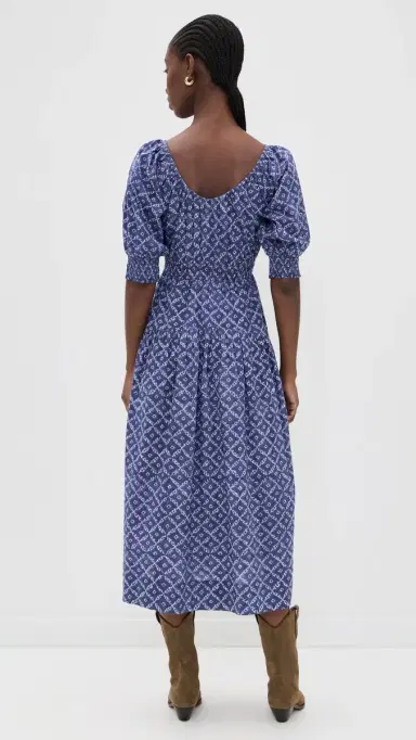 Marea Abby Dress Indigo Lattice L | Thumbnail 3