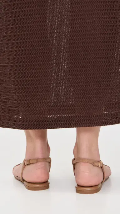 SIMKHAI Amaya Suede Thong Flat Sandals Camel | Thumbnail 4