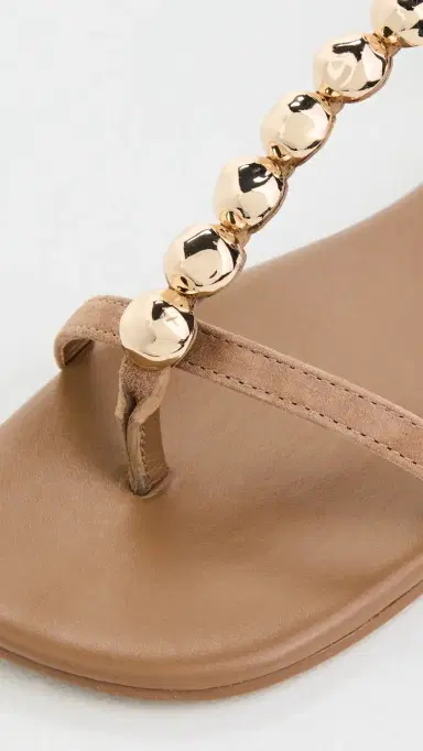 SIMKHAI Amaya Suede Thong Flat Sandals Camel | Thumbnail 6
