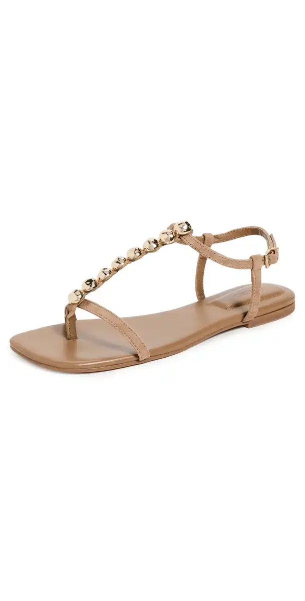 Amaya Suede Thong Flat Sandals Camel