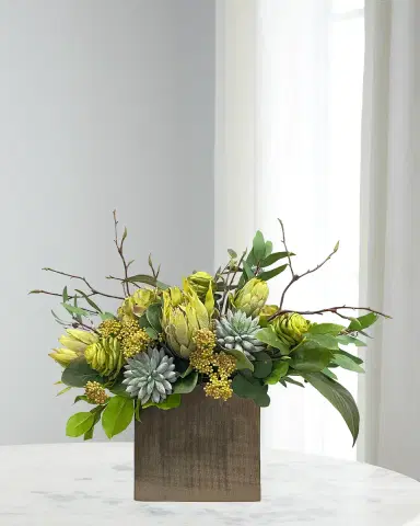 Winward Home Protea & Succulent in Artisanal Vase | Thumbnail 1 Winward Home Protea & Succulent in Artisanal Vase | Thumbnail 1
