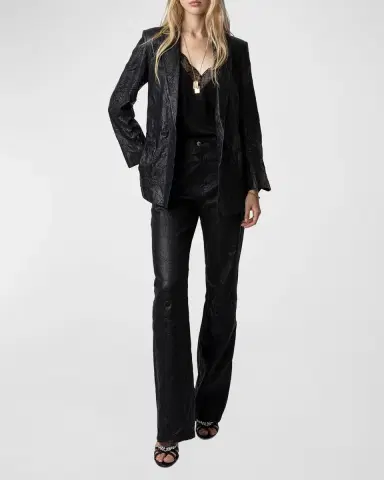 Zadig & Voltaire Visko Crinkled Leather Blazer | Thumbnail 2 Zadig & Voltaire Visko Crinkled Leather Blazer | Thumbnail 2