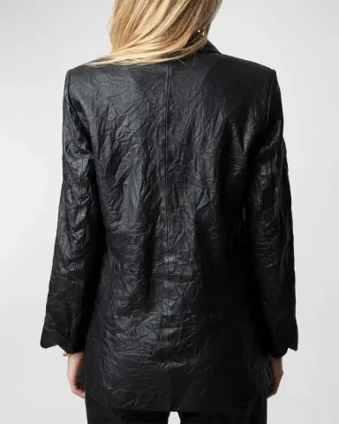 Zadig & Voltaire Visko Crinkled Leather Blazer | Thumbnail 3 Zadig & Voltaire Visko Crinkled Leather Blazer | Thumbnail 3