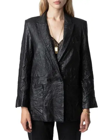 Zadig & Voltaire Visko Crinkled Leather Blazer | Thumbnail 1 Zadig & Voltaire Visko Crinkled Leather Blazer | Thumbnail 1