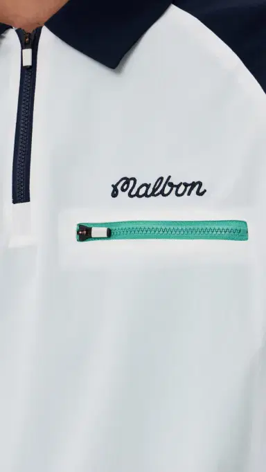 Malbon Marina Windshirt White/Midnight | Thumbnail 6